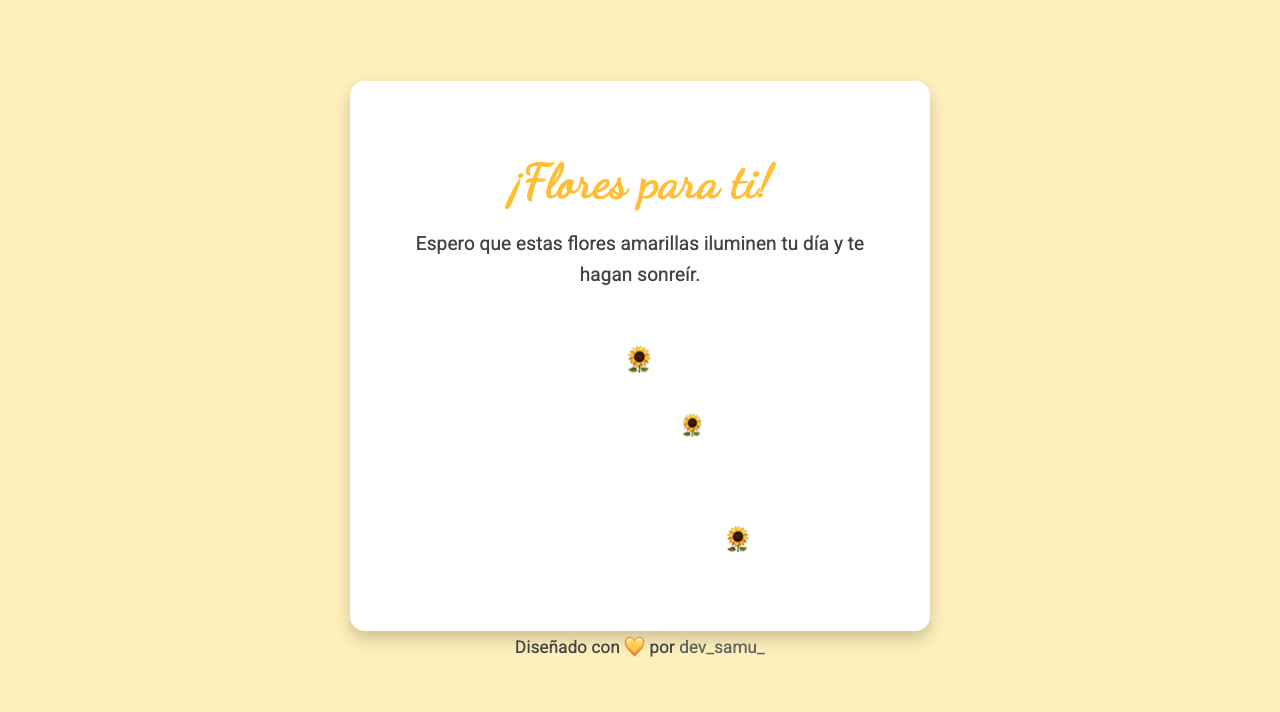 Captura de pantalla del proyecto Flores Amarillas